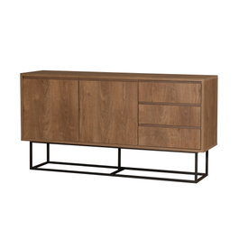 Hanah Home Laxus Takım 20 Juego de Muebles para Sala de Estar Nogal y Negro